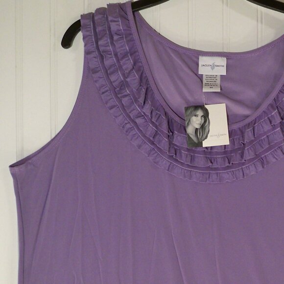 Jaclyn Smith, Purple Ruffle collar Top, 2X - Picture 1 of 5